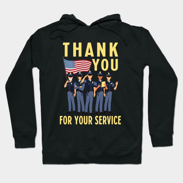 Thank You for Your Service - Law Enforcement - Back the Blue Hoodie by mstory